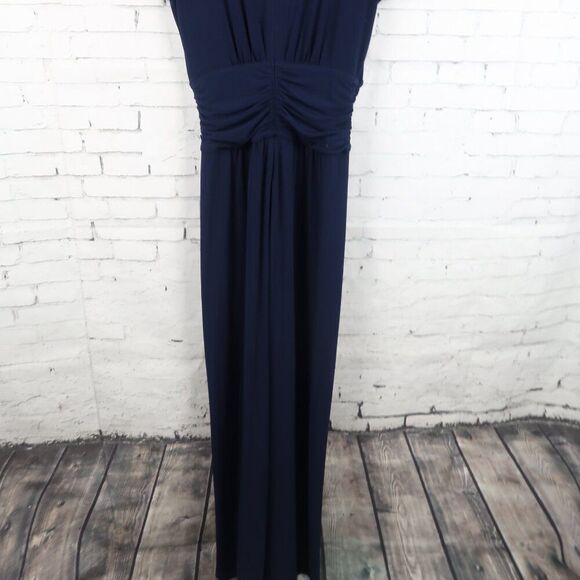 VINCE CAMUTO NAVY BLUE SHORT SLEEVE V NECK WIDE LEG JUMPSUIT SIZE XS - Picture 12 of 14